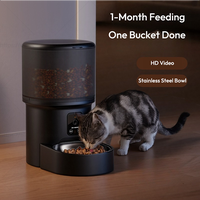 Distributeur automatique de nourriture pour chat Elecpet 4L noir avec caméra vidéo 720p, WiFi 2.4G, enregistreur vocal intelligent, contrôle par application