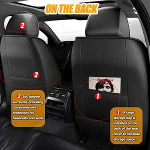 Housse de siège de voiture en cuir Nappa de luxe, ensemble complet pour 5 sièges, coussin imperméable, accessoires de protection, style sportif, multi - Product Image 3