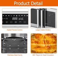 Four à convection et friteuse à air chaud personnalisable, 17 programmes de cuisson, friteuse intelligente avec 2 zones de cuisson indépendantes