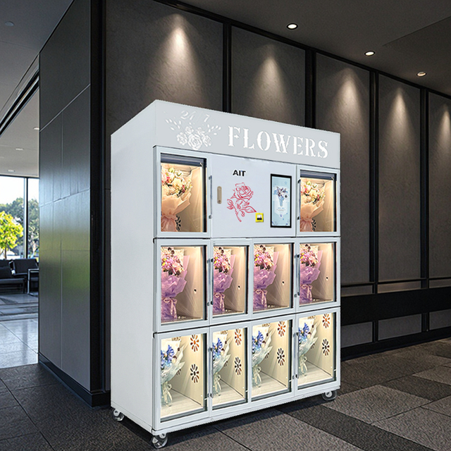 AIT 10 Grid Flower Vending Machine Fresh-keeping Air-cooled Unmanned Self-service Flower Vending Machine