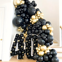 Ballons noirs de 12 pouces, 30 paquets de ballons de fête en latex noir adaptés à l'hélium, parfaits pour les anniversaires, les remises de diplômes, Halloween