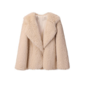 Abrigo de Solapa con Pelo Sintético Estampado, Chaqueta Corta Suelta y Esponjosa de Alta Calidad para <span class=keywords><strong>Mujer</strong></span>, Ideal para Invierno - Product Image 6