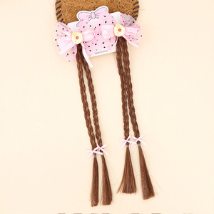 Fermaglio per capelli a coda di cavallo alta per bambine, con fiocco, paillettes, raso, rete, elastico, stile dolce e divertente, a trama intrecciata, per bambine - Product Image 6