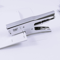 Foska Machine à relier en métal pince agrafeuse argentée à main pour agrafer le carton dur sac en plastique papier brun