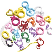 Anneau ouvert en alliage de couleur bonbon avec peinture à l'huile, fermoir à ressort, pendentif créatif pour la fabrication de colliers, accessoires de bijoux chinois