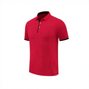 Polo à manches courtes en corail pour homme, tricoté, couleur unie, style décontracté, coupe classique, boutons sur le devant - Product Image 3