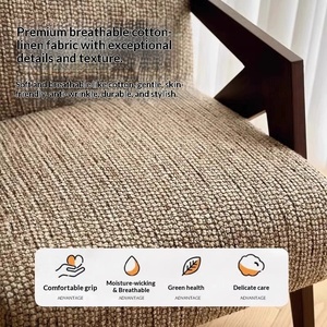 Fauteuil d'appoint italien en velours bouclé, style Japandi, pour salon, ensemble de canapés modulaires, mobilier de maison - Product Image 5