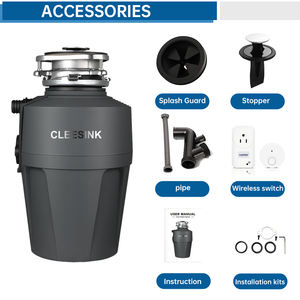 Электрический измельчитель пищевых отходов из нержавеющей стали с двигателем переменного тока, непрерывной подачей, шумоподавлением и 5-летней гарантией для домашнего использования - Product Image 5