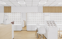 Meubles de vitrine de magasin d'optique personnalisés pour la présentation de lunettes de vue, aménagement intérieur de boutique, merchandising de lunettes