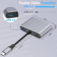 Convertidor USB-C a /VGA 4K de Aleación de Aluminio, Expansión de Datos Multipuerto Portátil para Laptop, en Stock