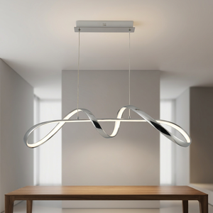Modern Aluminum + Iron Long Shape Pendant <b>Light</b> 40W LED Dimmable Remote Control Middle Size 3000K-6000K for Living Room - Product Image 5