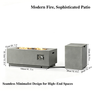 Natural Gas Metal <b>Fire</b> <b>Pit</b> 50000 BTU Freestanding Galvanized Eco-Friendly Indoor/Outdoor Use - Product Image 4