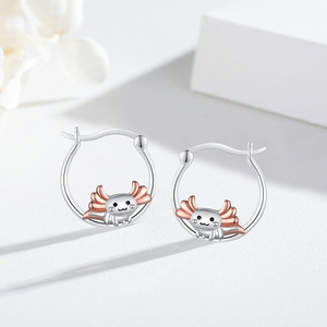 Orecchini a Clip a Forma di Axolotl per Donne, Design Animale Cartoonesco, Orecchini Casual alla Moda per Uso Quotidiano - Product Image 4