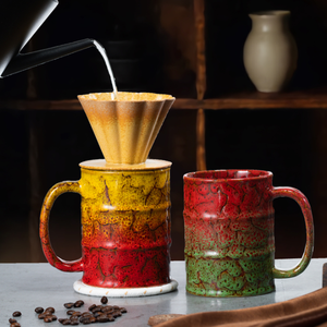 Taza de Café de Cerámica de Gran Capacidad, Taza de Té Retro con Asa, Taza Creativa con Forma de Barril de Petróleo Industrial - Product Image 1