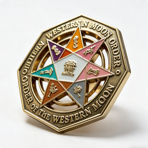 Western Moon Eight-Pointed <b>Star</b> Cross <b>Design</b> Hard Enamel for with Other Plating Customizable Metal Badge for Christmas - Product Image 5