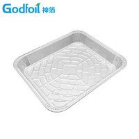 Plaque de cuisson jetable personnalisée pour four, en aluminium argenté de qualité alimentaire, épaissie, grande taille, profonde