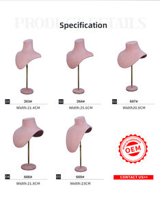 Set de Exhibición de Joyería con Maniquí de Metal Ajustable Soporte para Collares y Joyas Cuello de Maniquí - Product Image 6