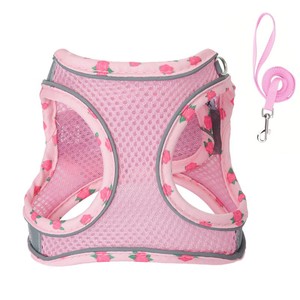Kalung Harness mewah untuk cuaca panas, baju Harness mewah, kucing, desain jaring nyaman, cuaca panas, reflektif, Set tali kekang mewah, untuk keamanan waktu malam - Product Image 1
