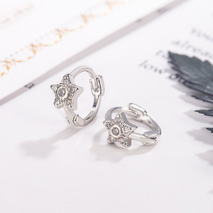 Boucles d'oreilles en moissanite, argent sterling 925, aretes de acero tipo mosainita, pendientes de aro acero inoxidable - Product Image 1