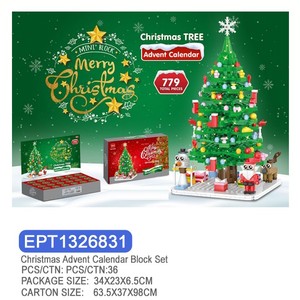 Calendrier de l'Avent de Noël EPT 24 jours, blocs de construction 779 pièces, jouet arbre de Noël, compte à rebours pour Noël, boîte cadeau surprise - Product Image 5