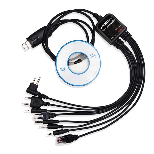 Mariosourcing 8 in 1 Multi-functions USB Programming Cable with CD Baofeng Walkie Talkie ,program cable