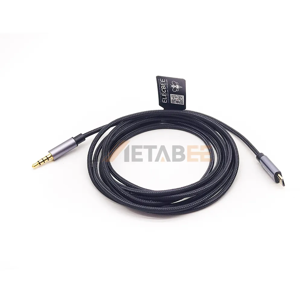 USB מיקרו 5Pin 3 קוטבי ג'ק זכר לזכר 3.5 מ""מ תקע 3 פינים כבלי שמע 1M