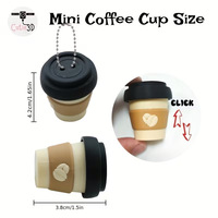 Vashine Porte-clés de café imprimé en 3D, jouets anti-stress amusants en PLA, breloques de sac à bouton, porte-clés