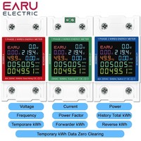 Moniteur Din Rail AC 110V220V tension courant facteur de puissance actif kWh réinitialisation zéro énergie électrique fréquencemètre voltmètre DDS669