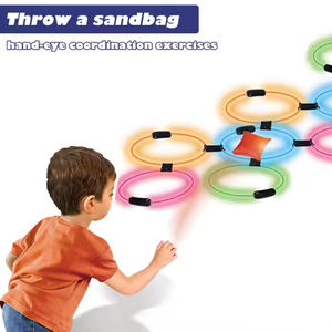 Jeu de Hopscotch LED Lumineux dans l'Obscurité et Ensemble 2-en-1 de Lancer de Sacs de Haricots pour Enfants, Jouet de Jeu Sensoriel Actif pour l'Extérieur et l'Intérieur, Vente en Gros et Stock en Vrac - Product Image 2