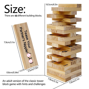 Jeu de blocs sexuels 48 pièces pour adultes, jouets sexuels, jeux d'empilage en forme de tour pour la Saint-Valentin, blocs en bois pour couples, fête érotique, blocs SM - Product Image 2