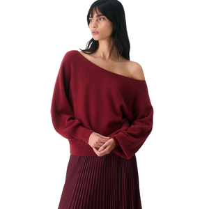 Pull en tricot à col en V pour femme, manches lanternes, anti-froissement, anti-rétrécissement, pull décontracté, doux, tricot d'hiver et d'automne - Product Image 3