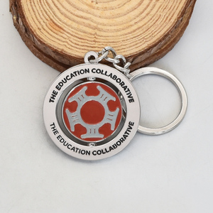 360 độ xoay vòng trái tim keychain sáng tạo quay hai mặt kim loại men Keychain - Product Image 5