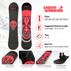 Snowboard tout-terrain Snow Warrior Red Black Mask 151-157 cm pour homme débutant - Product Image 6