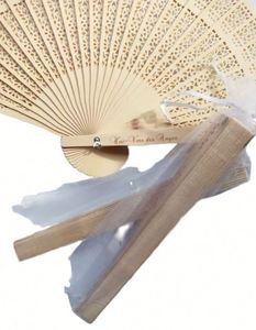 Abanico de Bambú Pintado a Mano Personalizado al por Mayor 2022, Recuerdo de Boda Ecológico de Madera para Hoteles - Product Image 1
