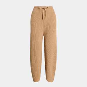 Pantaloni personalizzati in lana Cashmere <span class=keywords><strong>a</strong></span> coste Jacquard <span class=keywords><strong>a</strong></span> gamba larga per maglione autunno inverno pantaloni lavorati <span class=keywords><strong>a</strong></span> maglia da donna - Product Image 1