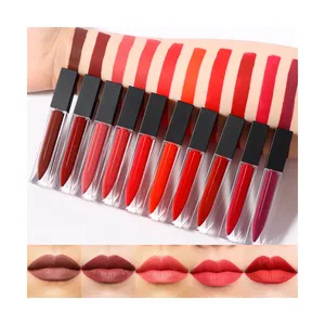 20 velvet matte colors waterproof custom your brand 8ml red liquid lipstick private label