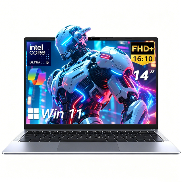Solid 14 Inch Laptop Intel Core Ultra 5 115U High Performance AI Office Notebook Metal Design Win 11 Pro Wholesale
