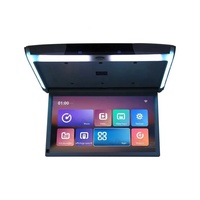 Moniteur HD rabattable pour voiture IPoster 15,6 pouces, Android 13, écran numérique, TV de voiture, vidéo, USB, moniteur monté sur le toit