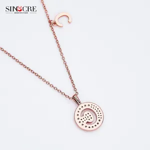 SINOCRE New Arrival Gift Religious Name Chain Design T Letter Initial Pendants Customized Pendant Shop Near Me Jewelry
