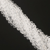 Venta al por Mayor 65 Piezas/Bolsa de Cuentas de Cristal Bicónicas Facetadas Redondas de Vidrio Transparente Brillante de 8 mm para Fabricación de Joyería y Collares a Granel