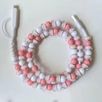 Kabel Pengisian Daya Tipe C Lightning Bergaya untuk Perlengkapan Baseball YuAn YA-078 dengan Cetakan Gravure dan Perlindungan Manik-manik Akrilik Portabel