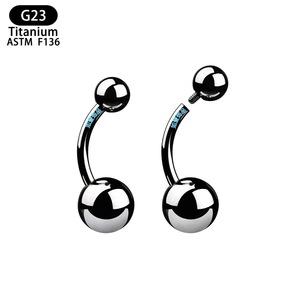 F136 <b>Titanium</b> Navel <b>Ring</b> 14G 1.6mm Curved Barbell 8mm 5mm Ball Unisex Body Jewelry - Product Image 5
