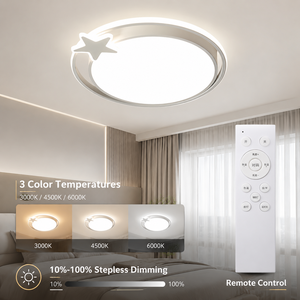 Modern Led Ceiling Light 50W Round Acrylic Flush Mount <b>Remote</b> Control Tri Color Dimmable For Bedroom Living Room - Product Image 3
