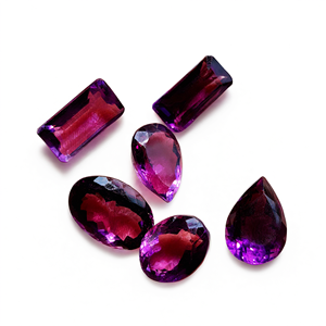 Piedras preciosas sueltas facetadas de amatista en formas mixtas - Elegancia encantadora - Lote de 6 unidades - Product Image 2