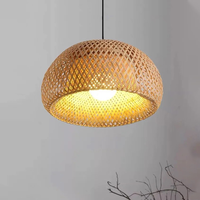 Lampes suspendues en bambou naturel tissé à la main, best-sellers japonais, pour restaurant, hôtel, café, lustre en rotin