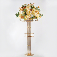 Supports de fleurs en fer pour allée de mariage, vente en gros directe usine, à un ou deux niveaux, centres de table, décoration extérieure pour table d'honneur BR-021