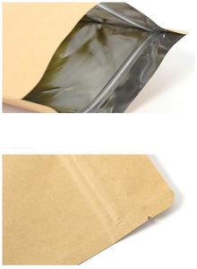 Bolsa de papel de aluminio con autosellado Kraft resistente a la grasa, bolsa de embalaje de alimentos ecológica resellable para aperitivos de té de azúcar - Product Image 3