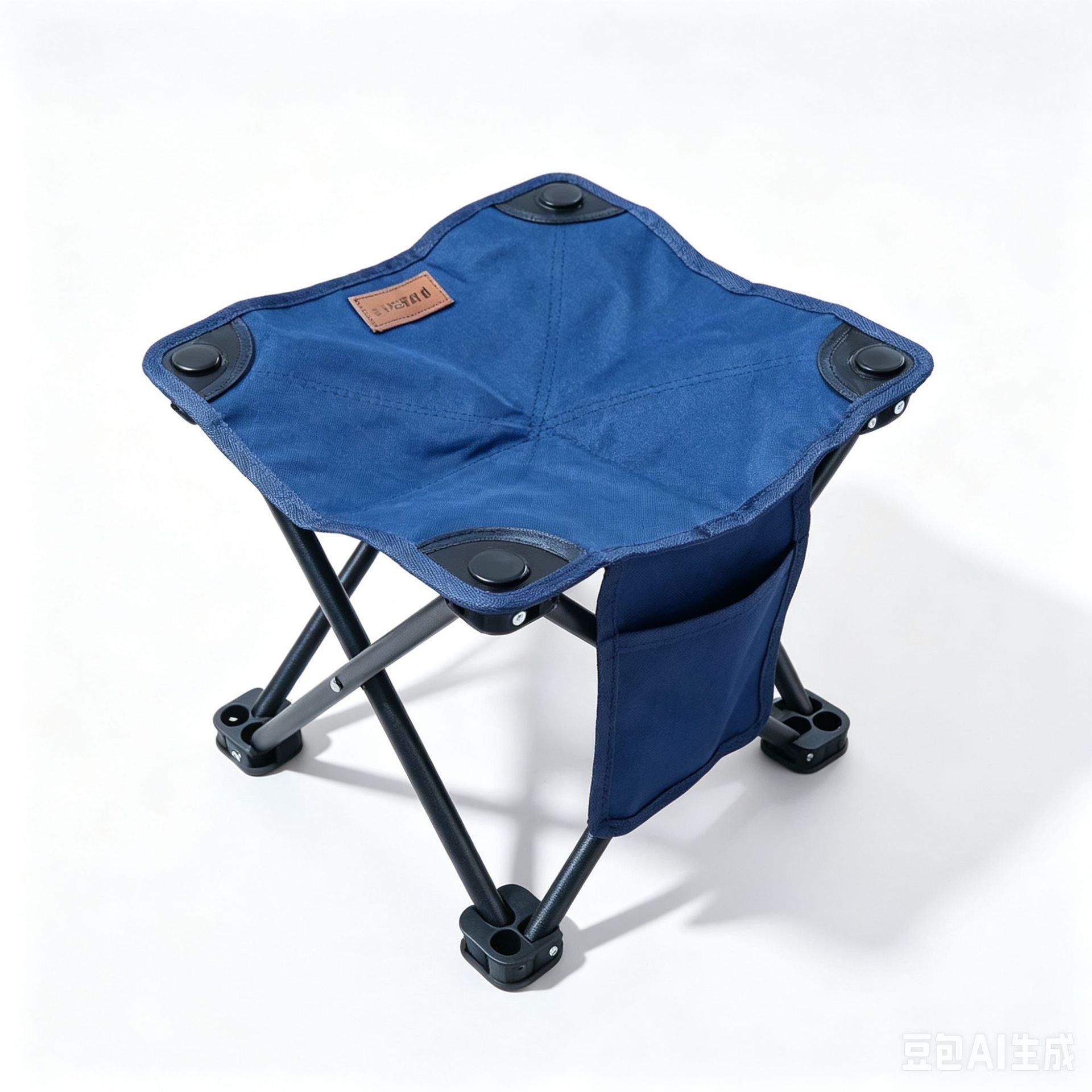 [Leather Label - Dark Blue] Small Stool