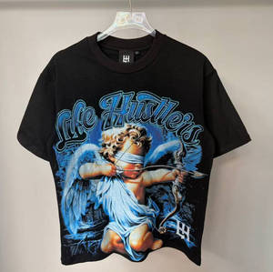 เสื้อยืดดีไซน์ใหม่ Life T-Shirt Hustlers สำหรับผู้ชาย สไตล์เรโทร ผ้าฝ้ายถัก ระบายอากาศได้ดี เสื้อยืดแขนสั้นลำลอง พิมพ์ลายดิจิทัล - Product Image 5