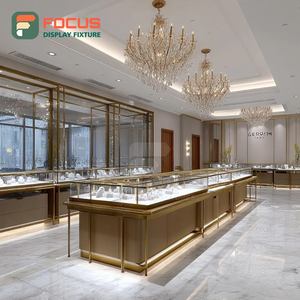 High Visibility High End Jewelry Display Case Metal <b>Frame</b> Jewelry Shop Glass Showcase - Product Image 2